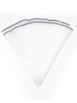 White Linen/Gray Trim Linen Pocket Circle